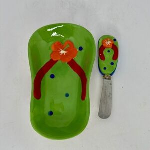 Green Flip Flop Ceramic Dish Set